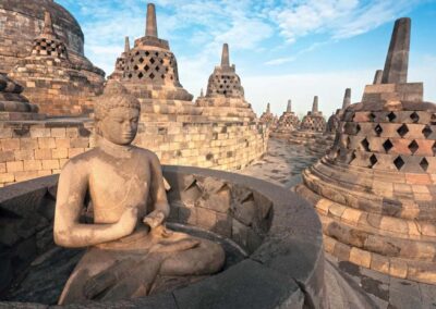 Výstup na chrám Borobudur